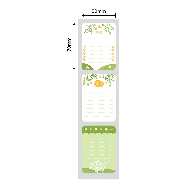 NIIMBOT Etiketter Klistermärken B1 / B21 / B3-serien 50 x 70 mm / 110 st / Bladdesign