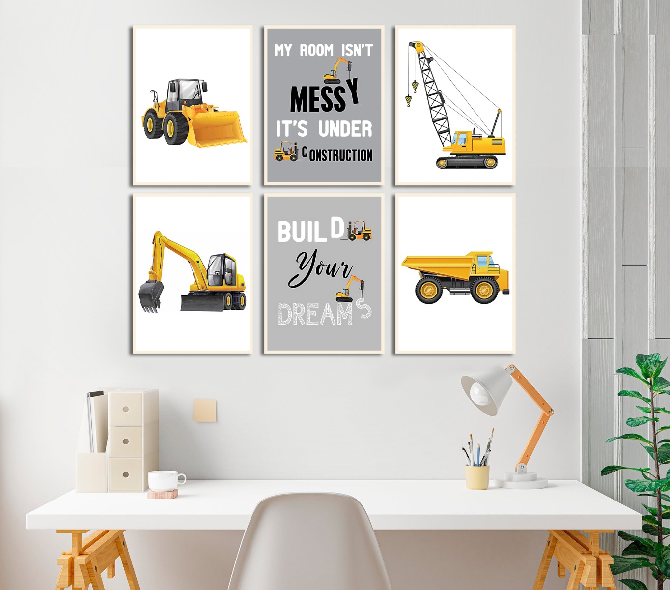 Posters - Byggfordon / set om 6