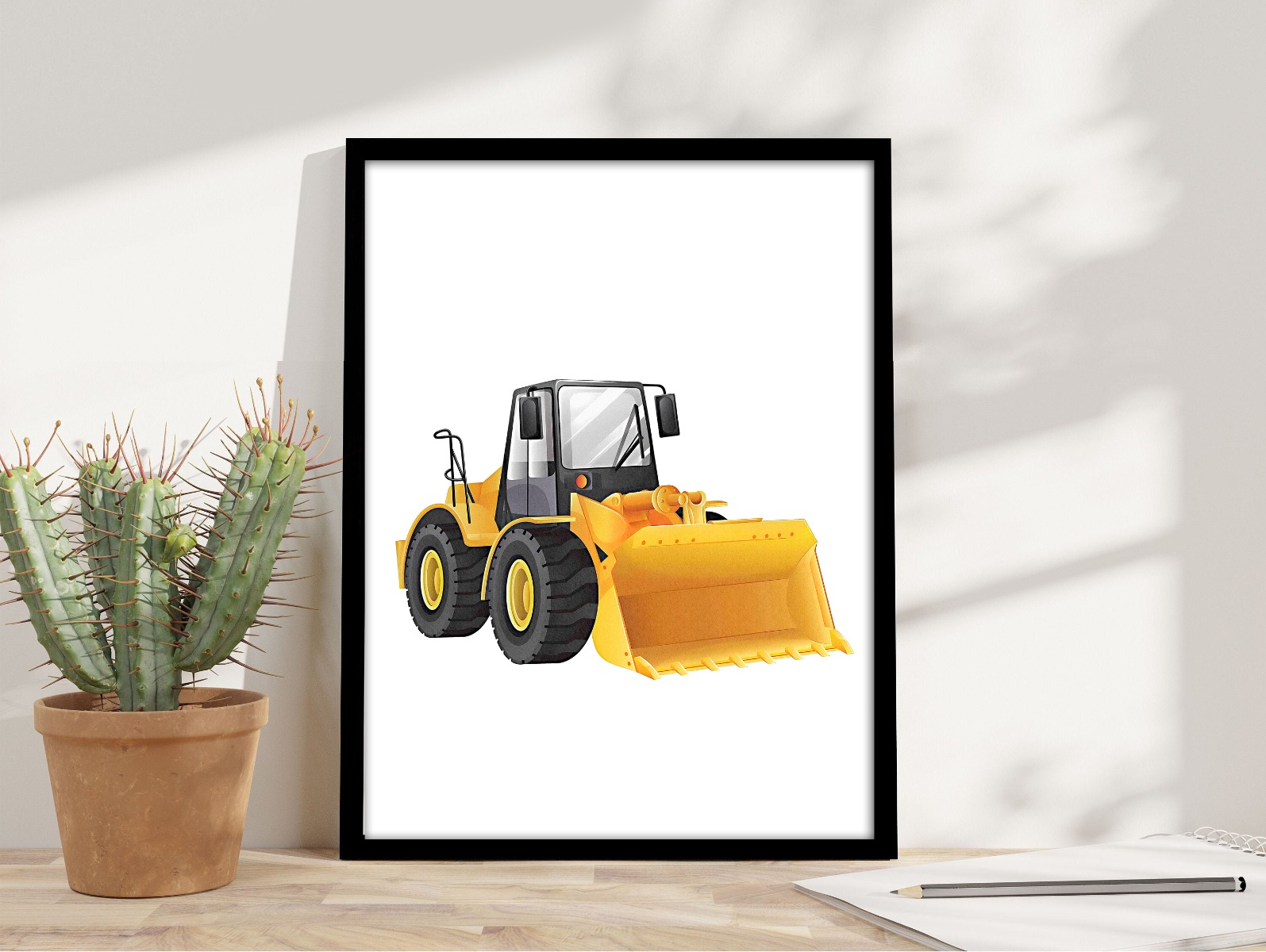 Affisch – Bulldozer / Gul