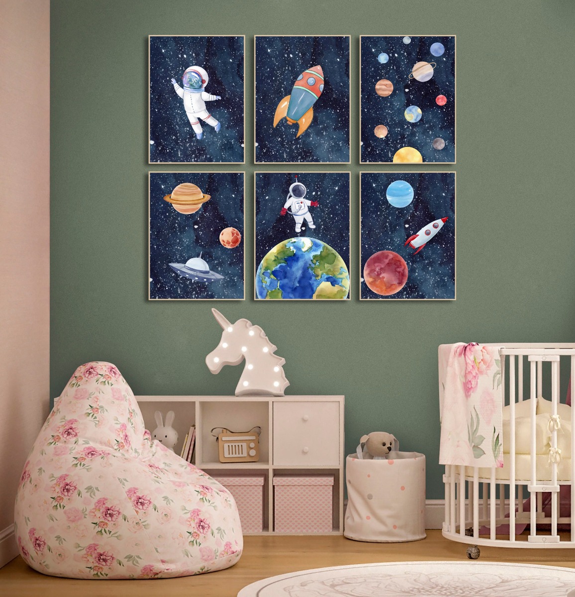 Posters - Rymd och astronauter / set om 6