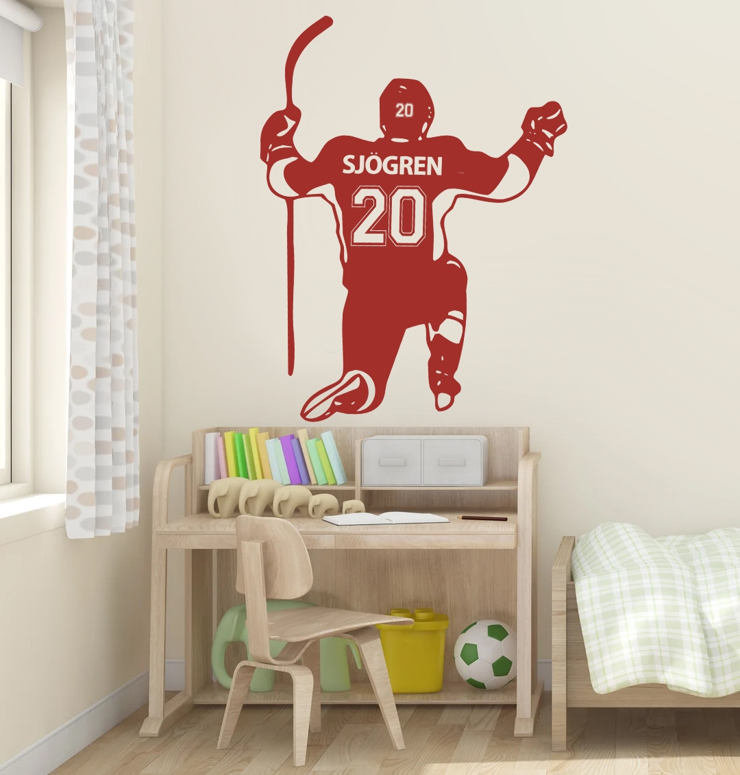 Väggklistermärke - Hockeyspelare / Personlig
