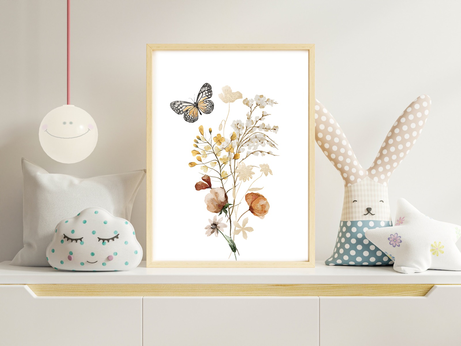 Affisch – Blommor och fjäril / 02