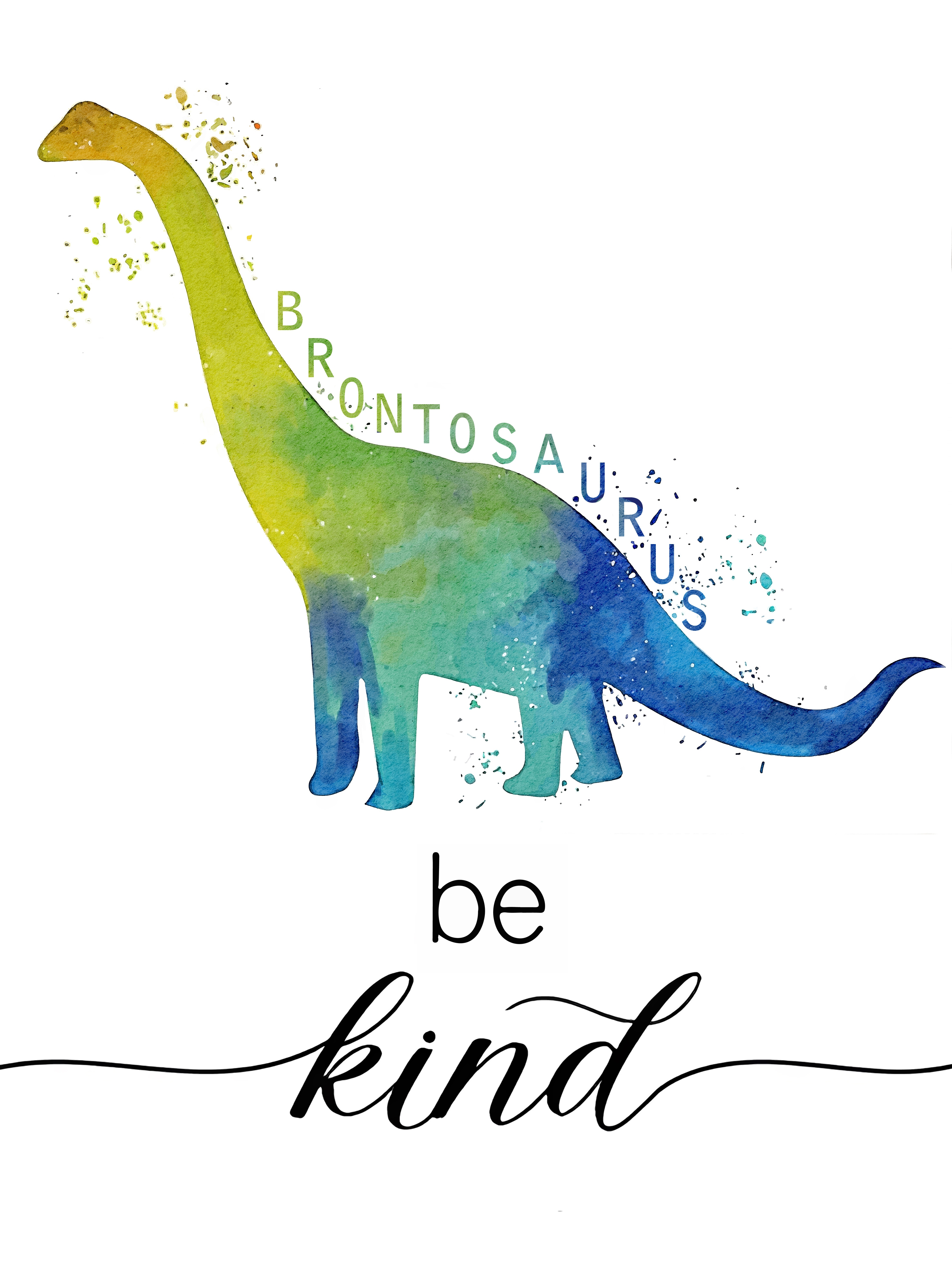 Affisch - Brontosaurus / Be Kind