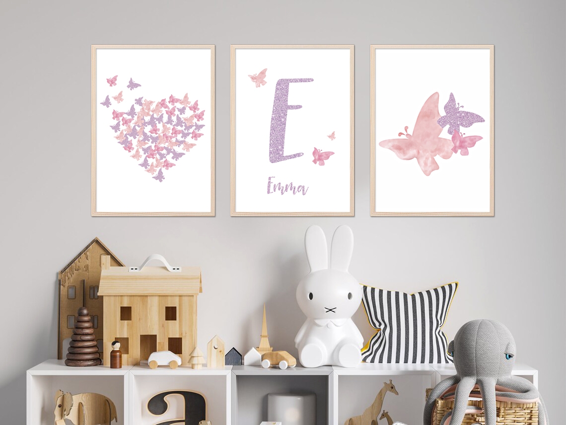 Posters - Fjärilar / Personlig / Set om 3