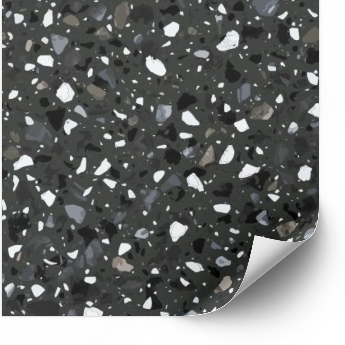 Kakelklistermärke - Terrazzo / Svart / 24 st