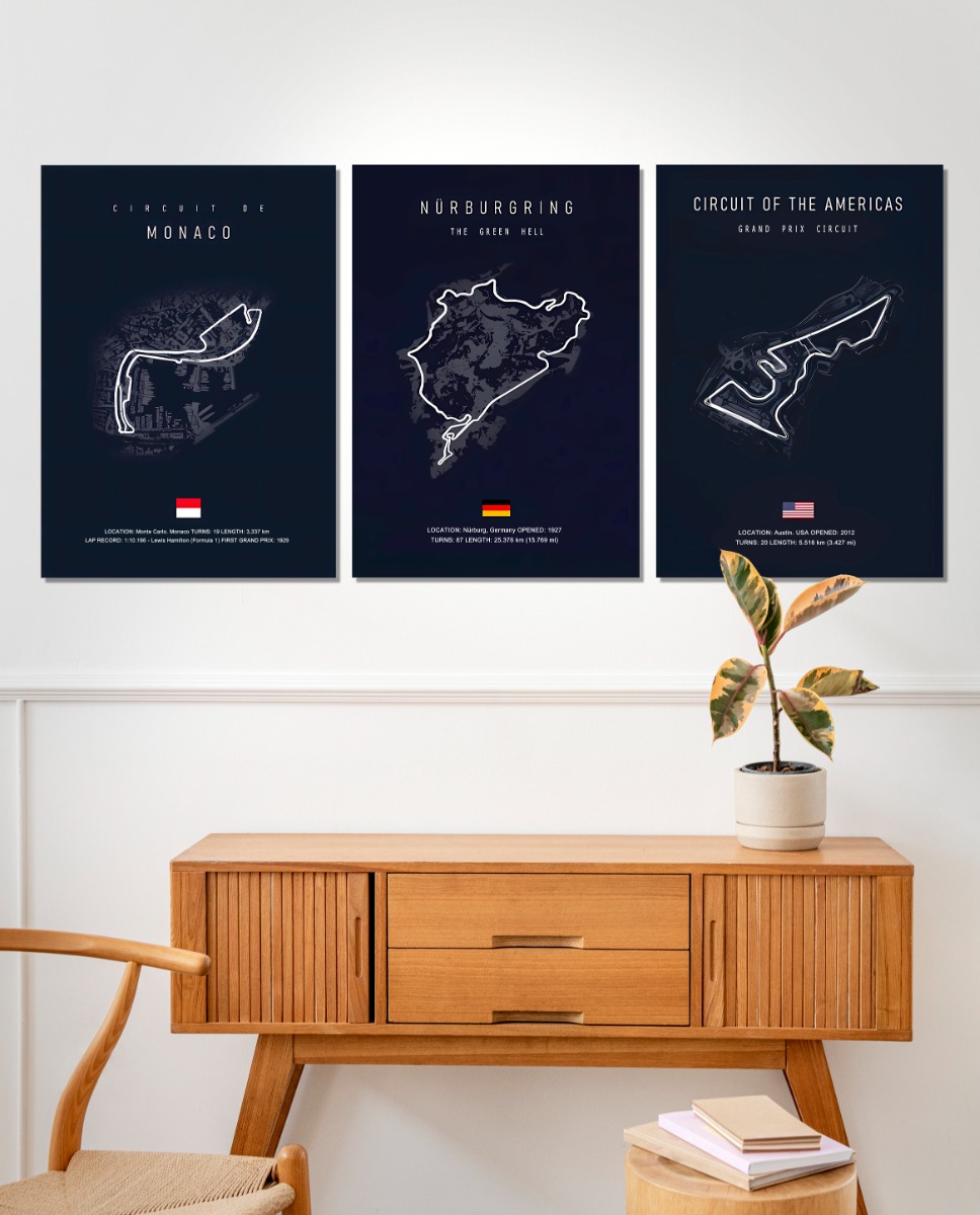 Affisch – MONACO / NURBURGRING / CIRCUIT OF THE AMERICAS