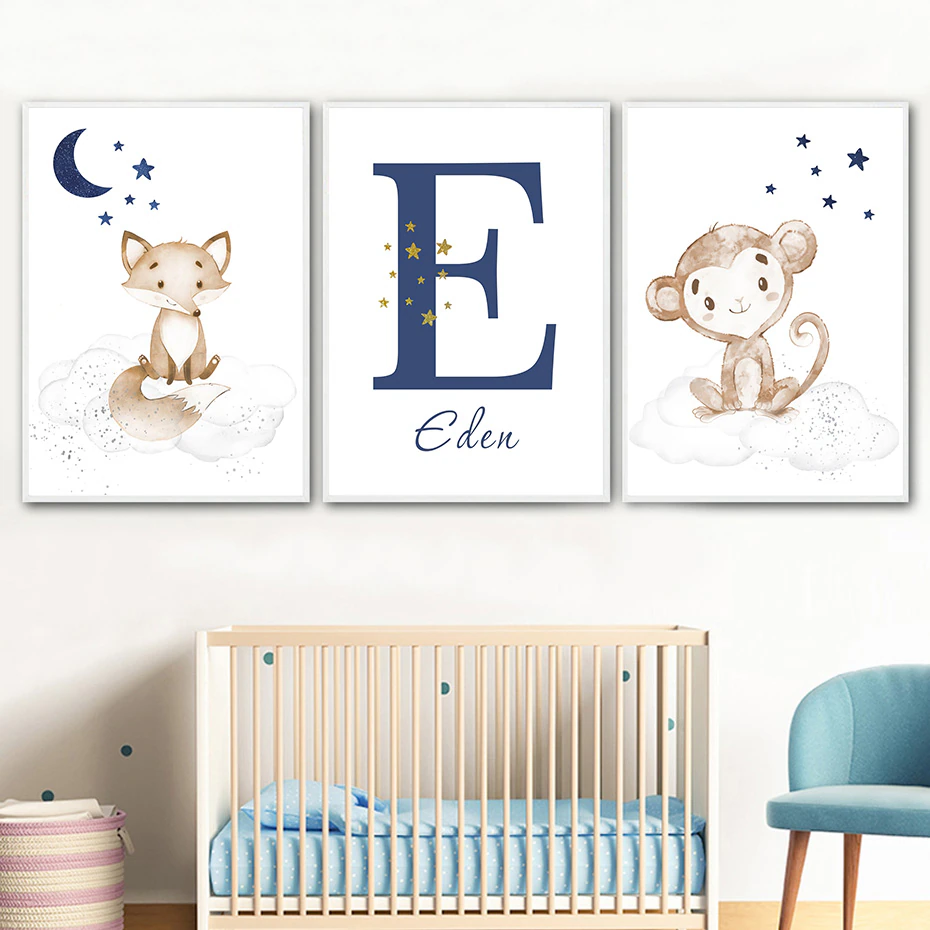 Affischer - Räv och Apa / Personlig / Set om 3