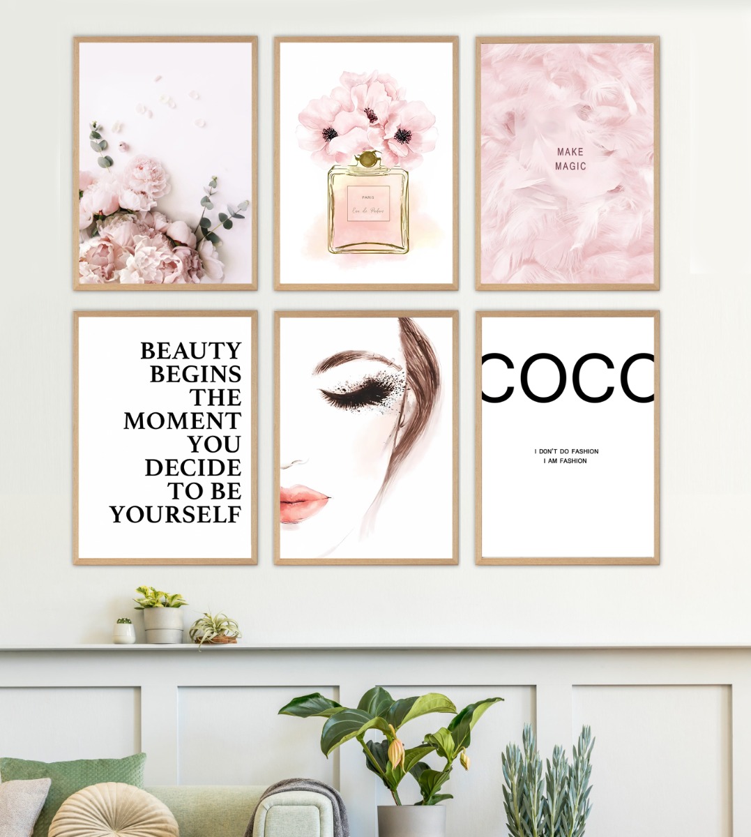 Affisch - Coco rosa / Set om 6