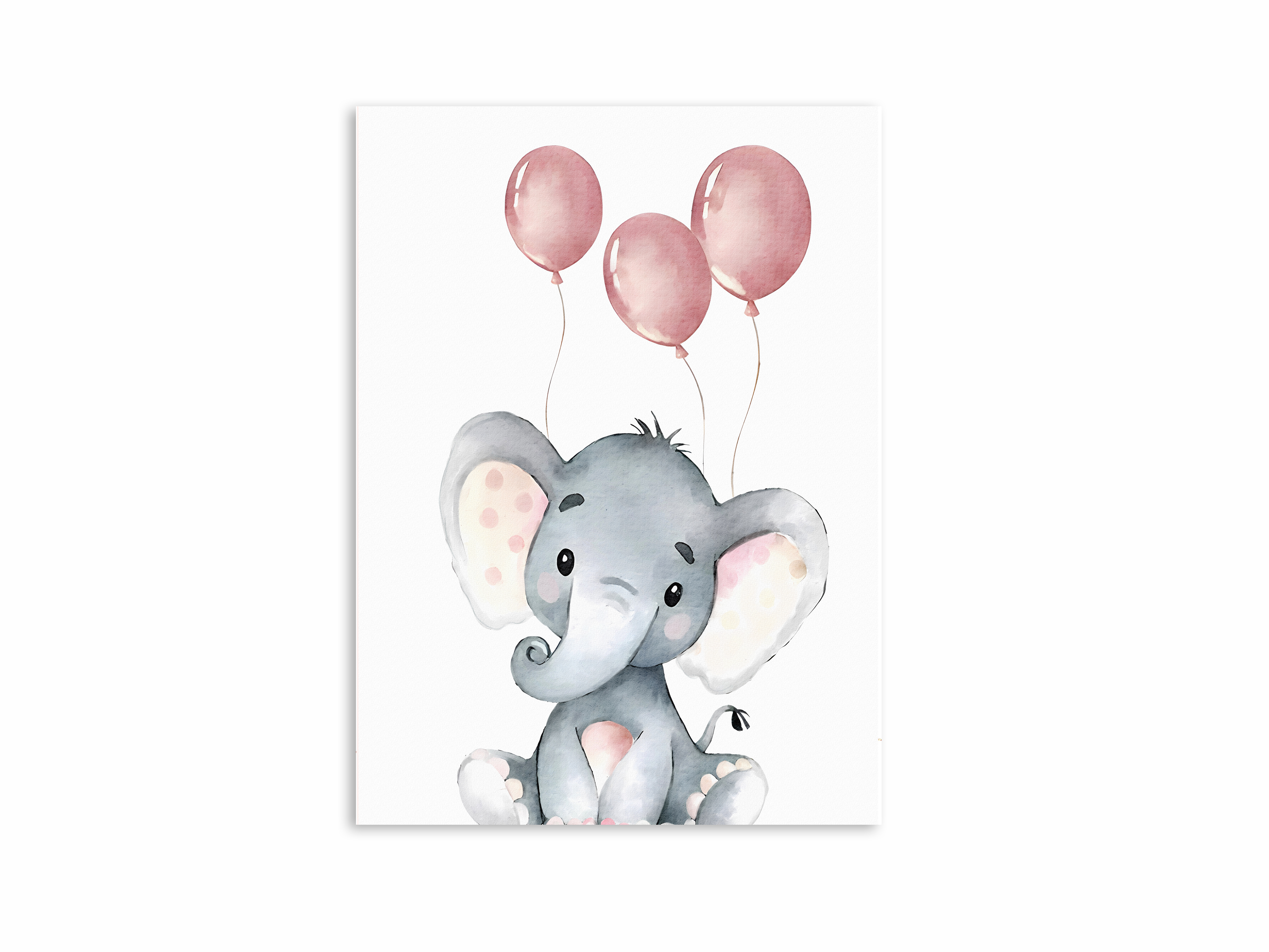 Affischer - Elefant och rosa ballonger