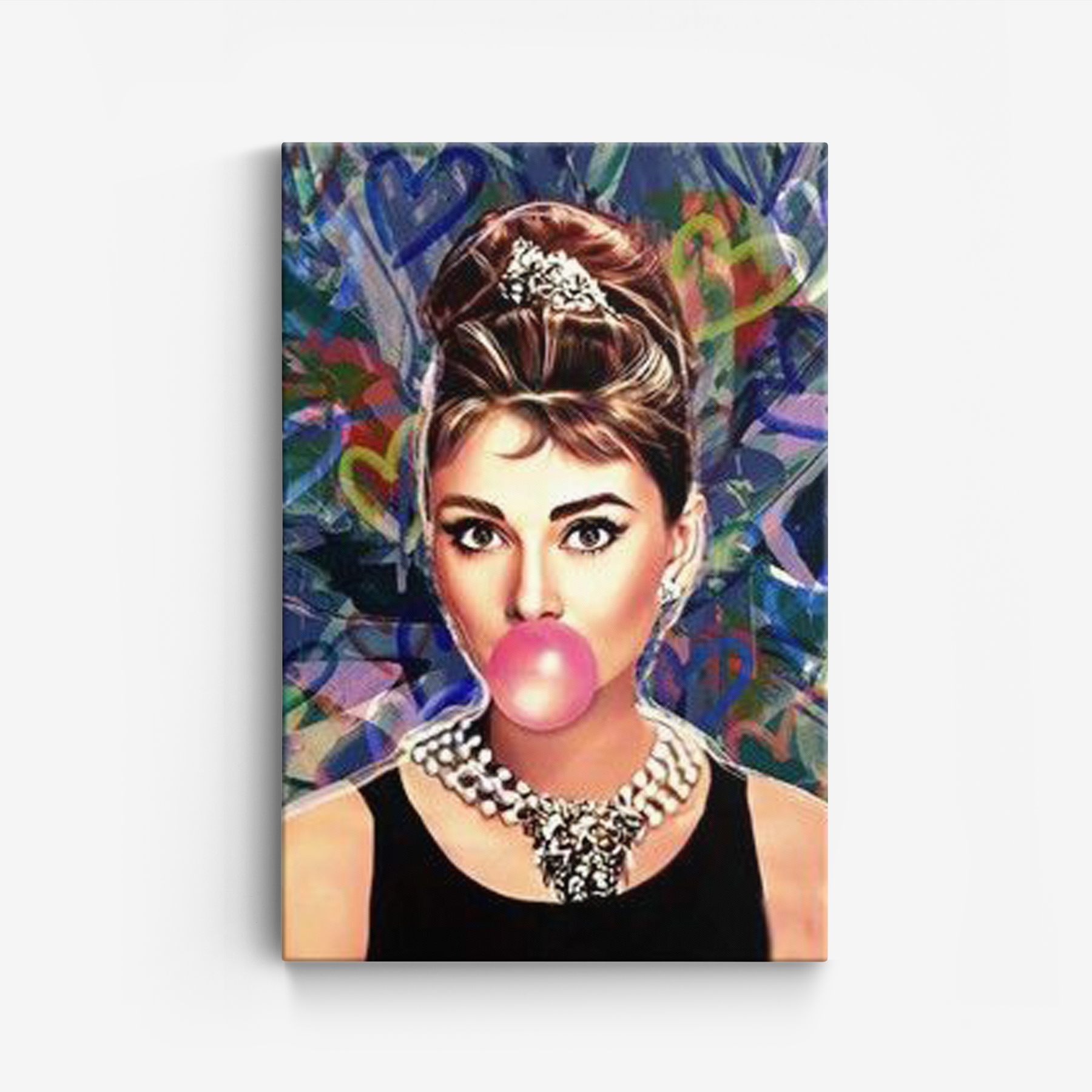 Canvas - Lady blåser tuggummi