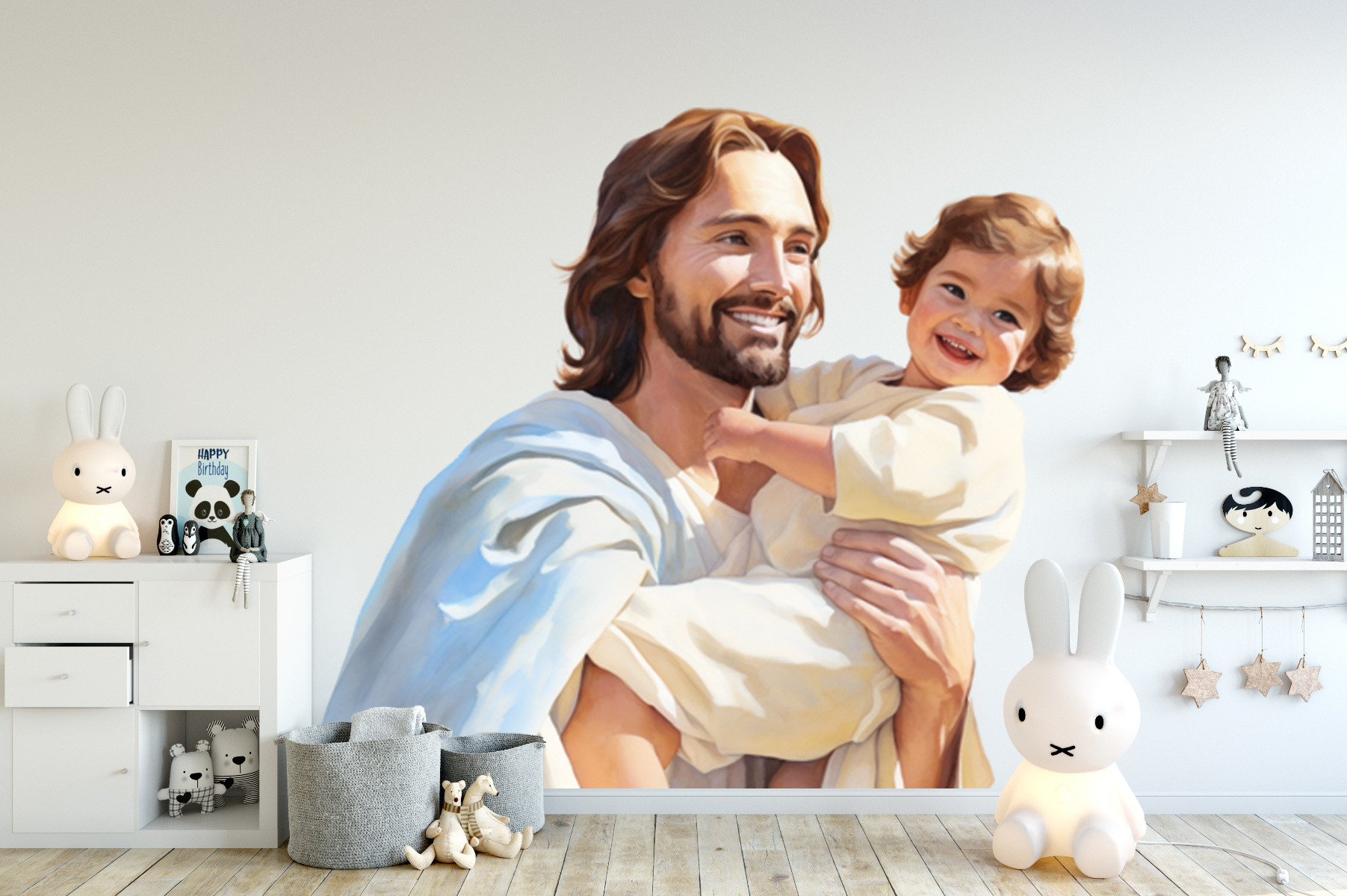 Väggklistermärke - Leende jesus