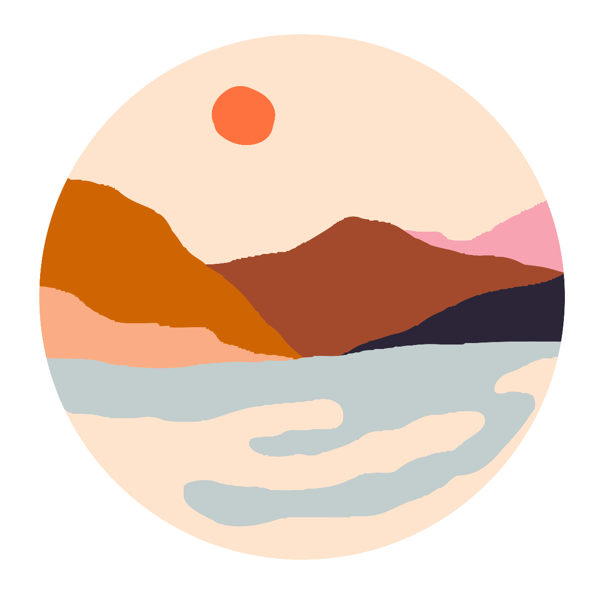 Väggklistermärken – Orange sol / Cirkel