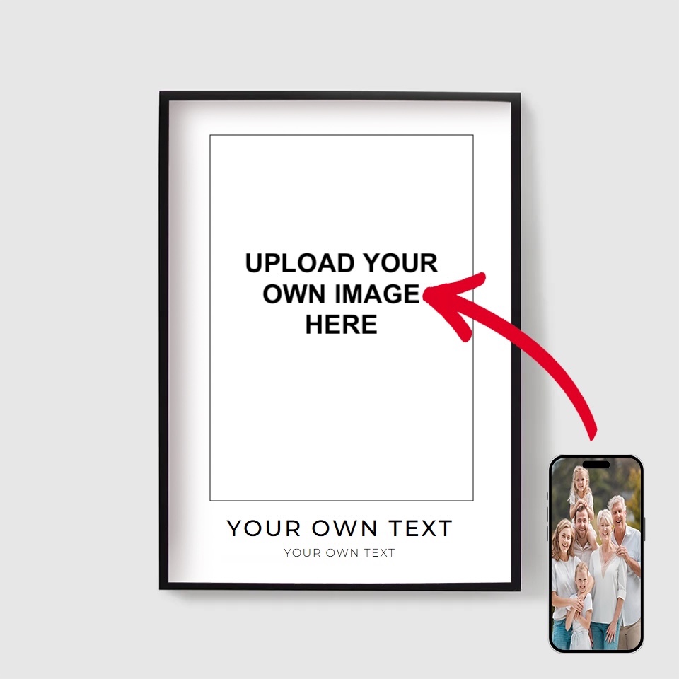 Personlig Poster – ladda upp din egen bild – med text