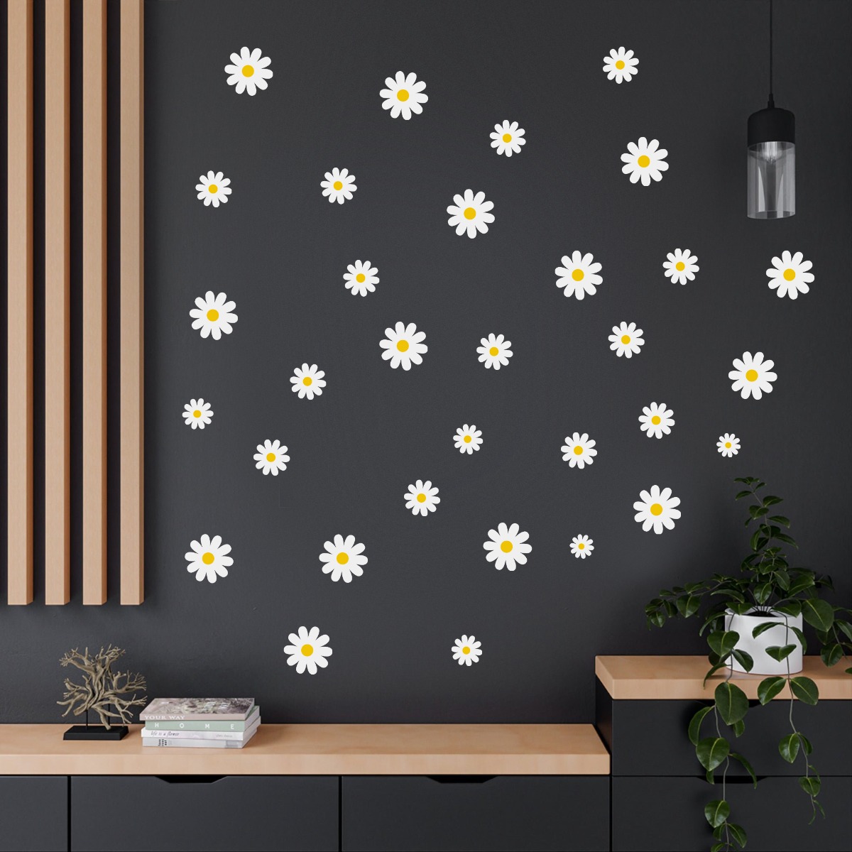 Väggklistermärken - Daisy Blommor