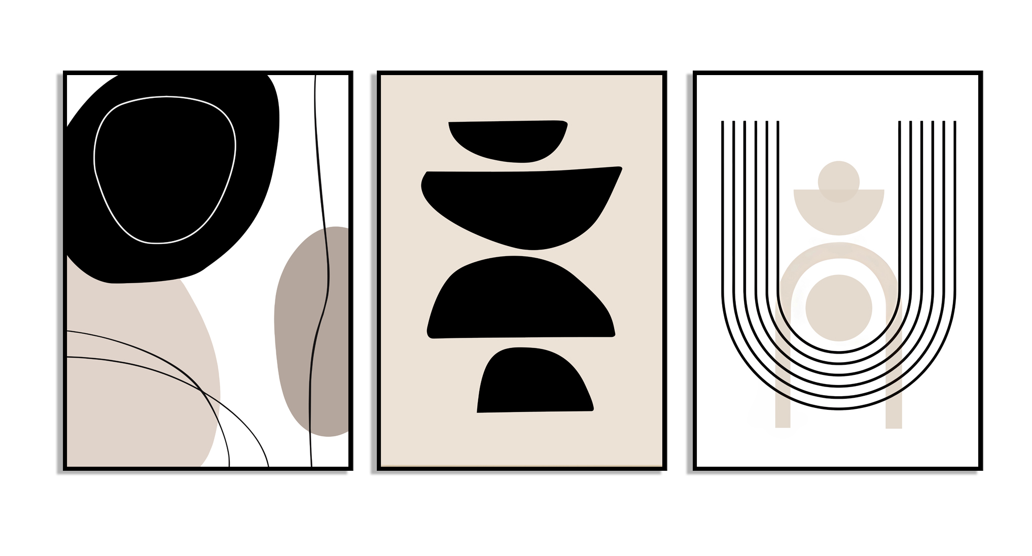 Posters – abstrakt målning linjer /set med 3