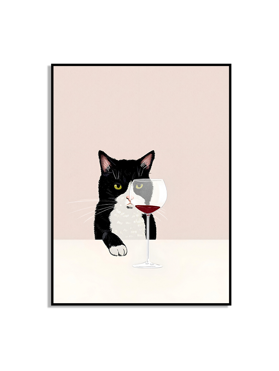 Affisch – Svart och vit katt