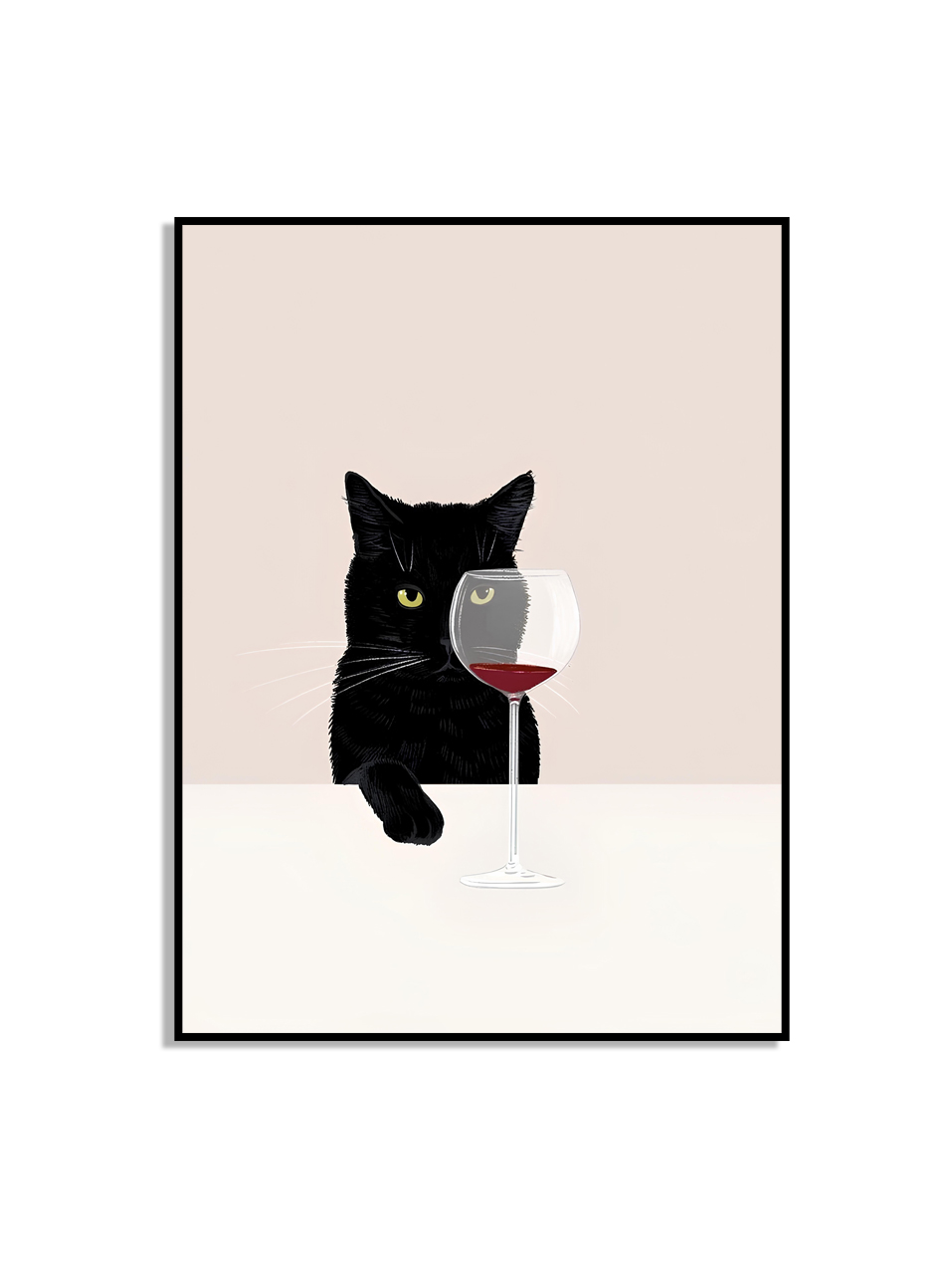 Affisch – Svart katt med gula ögon
