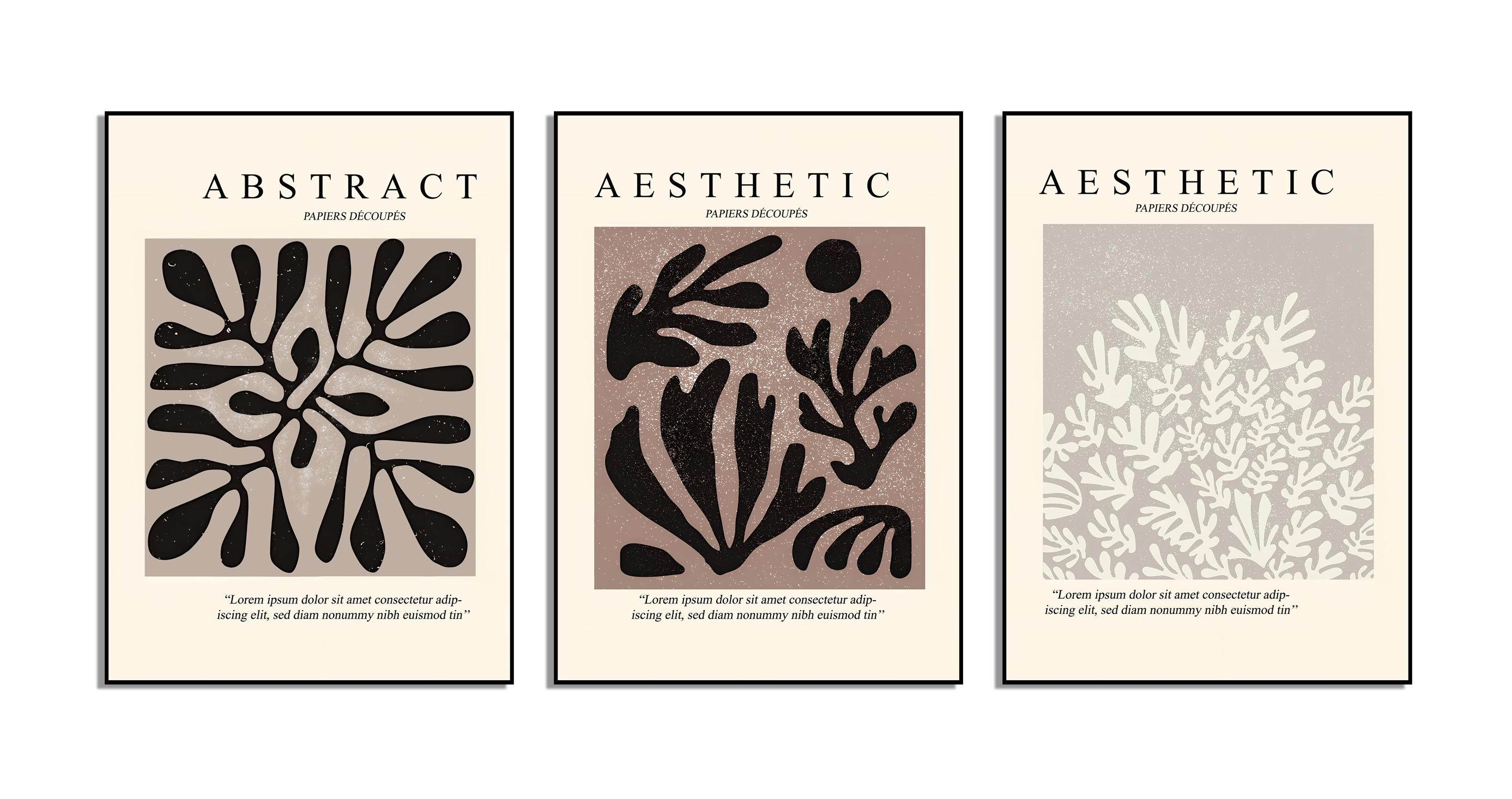 Posters -  Abstract, modern & aesthetic  / Set med 3