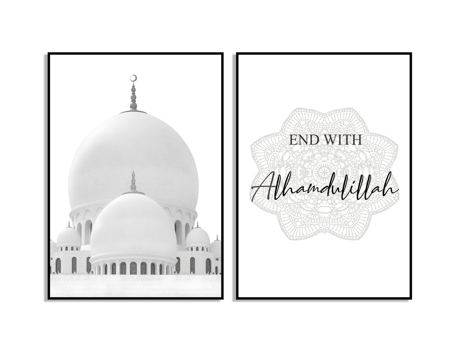 Affisch - End with Alhamdulillah / Set om 2