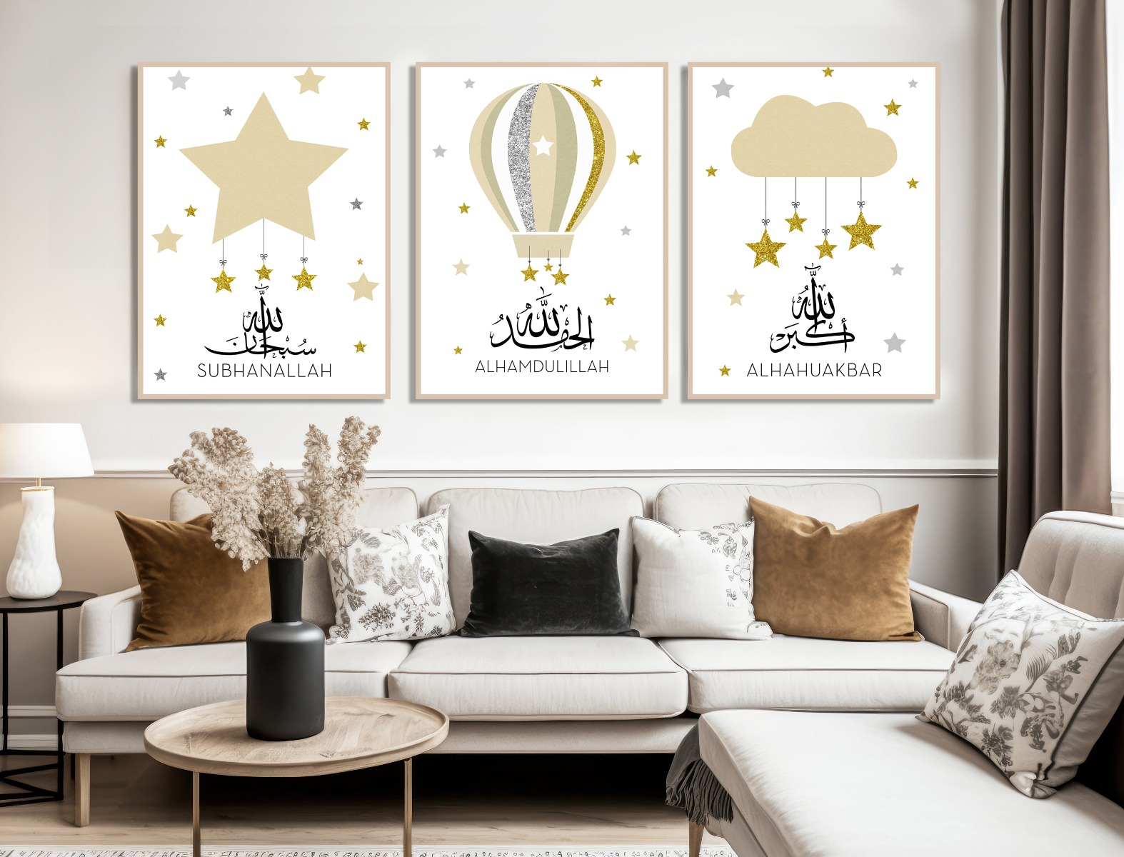 Posters - Islamiska barnaffisch / Brun / Set med 3