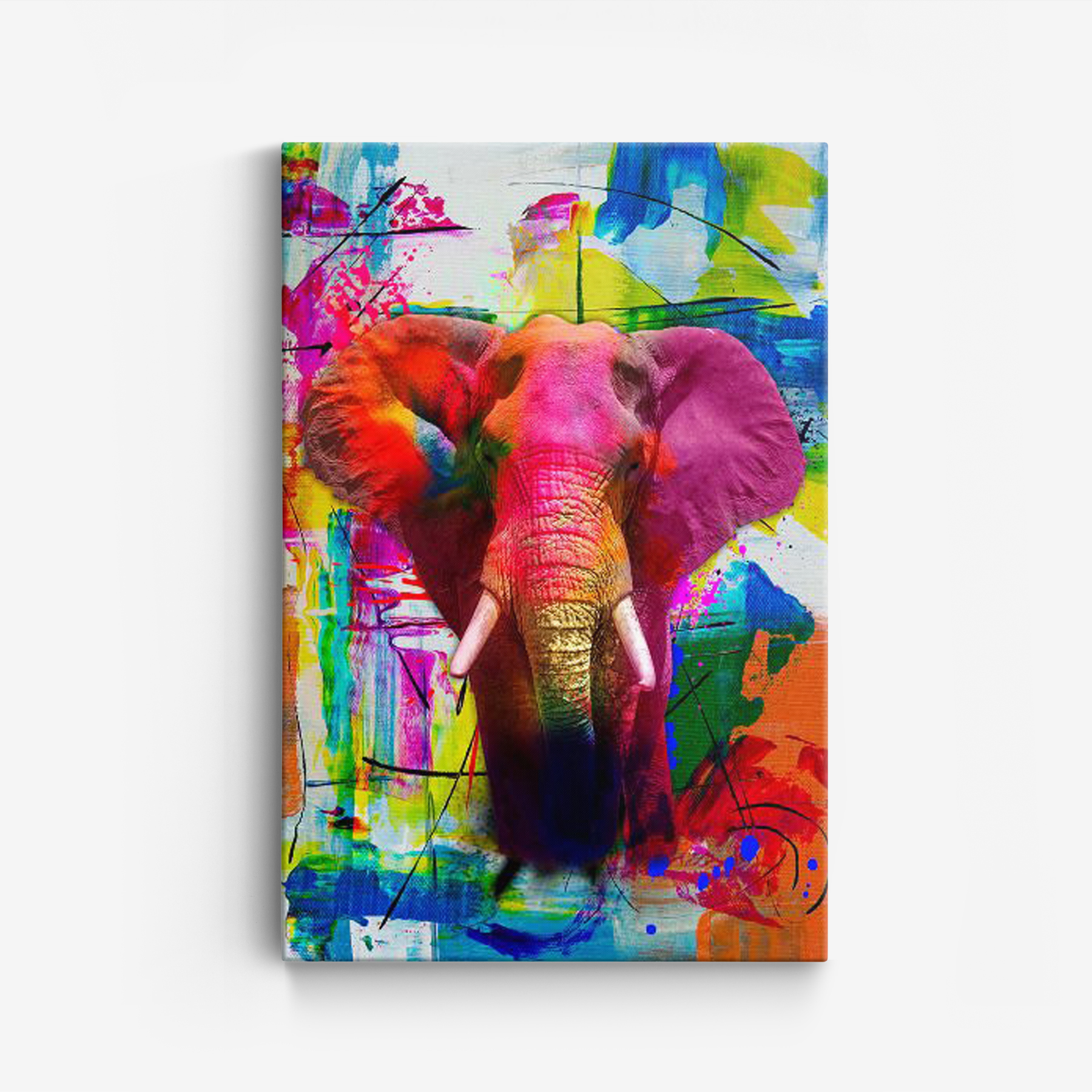 Canvas - Färgad elefant / 02
