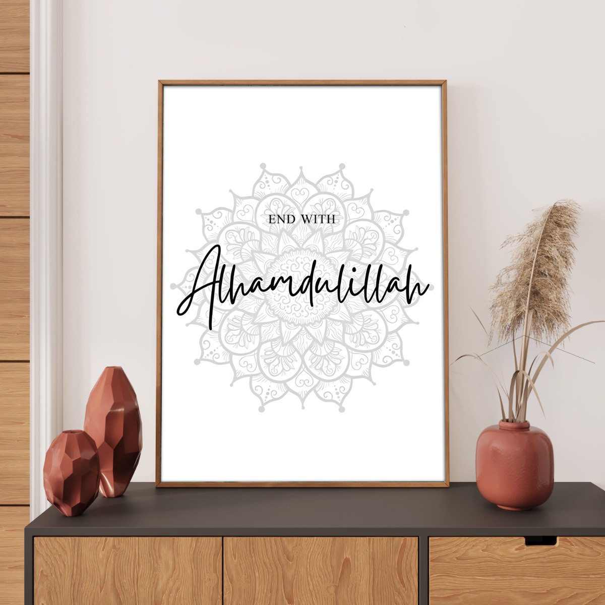 Affisch – END WITH Alhamadulillah / blomma