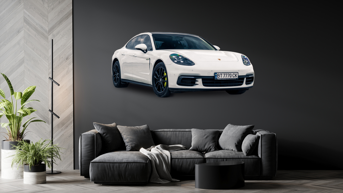 Väggdekal - Porsche / Vit