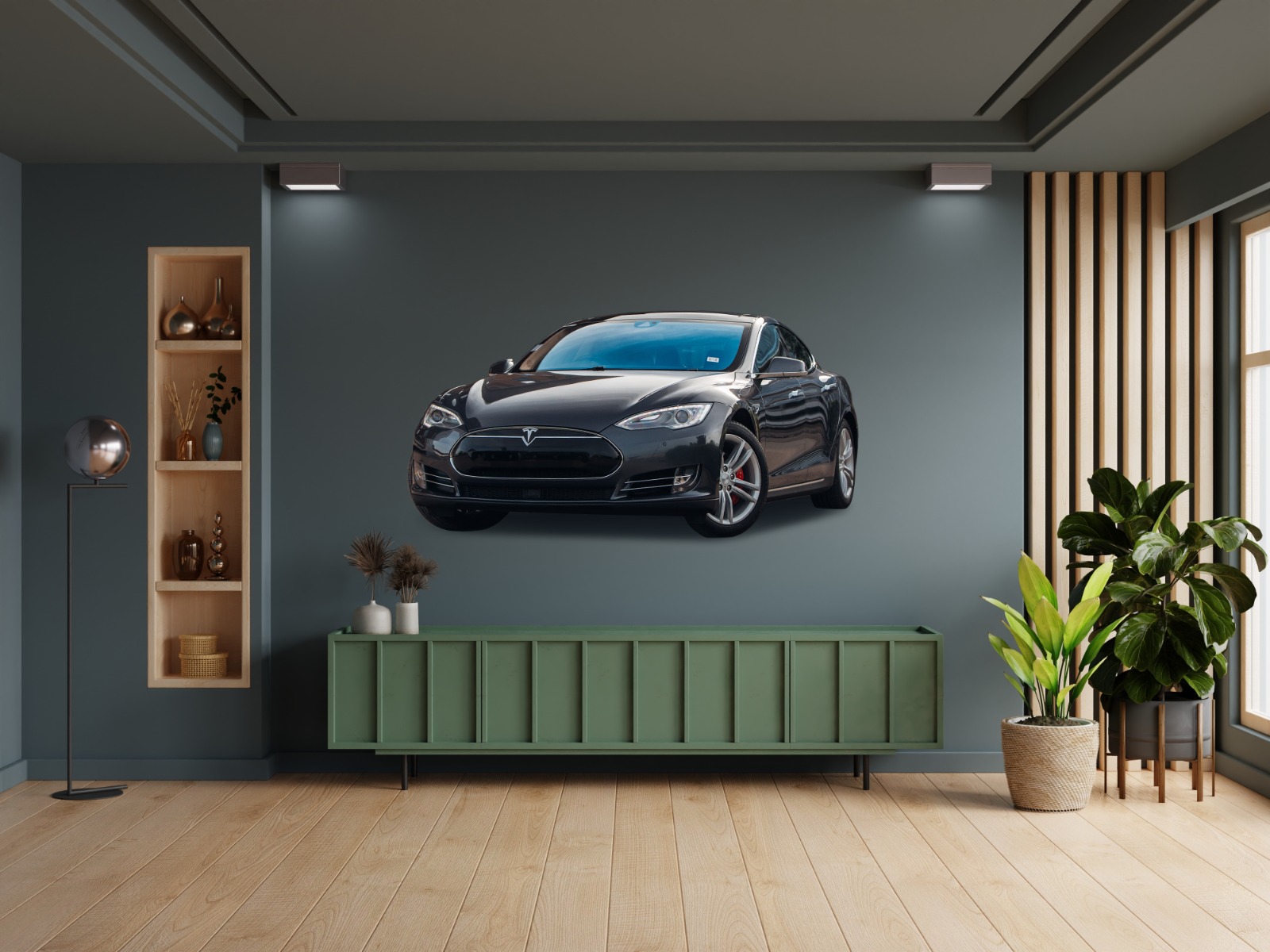 Väggdekal - Tesla / Mörkblå