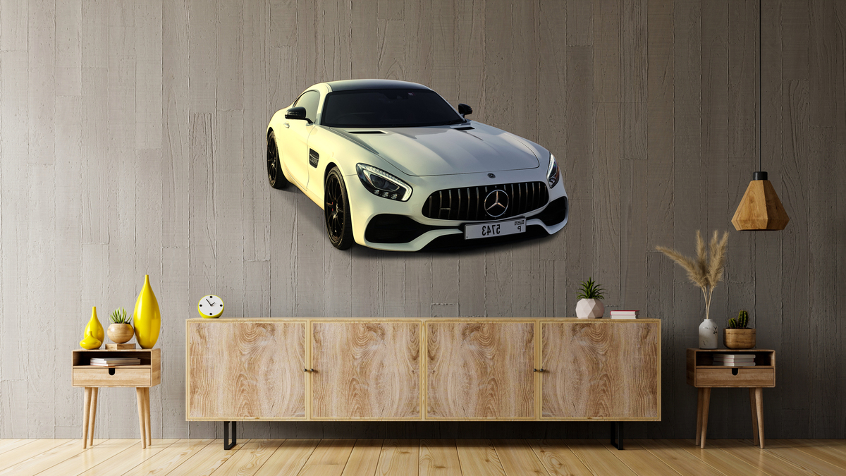 Väggdekal - Mercedes / Limeblå