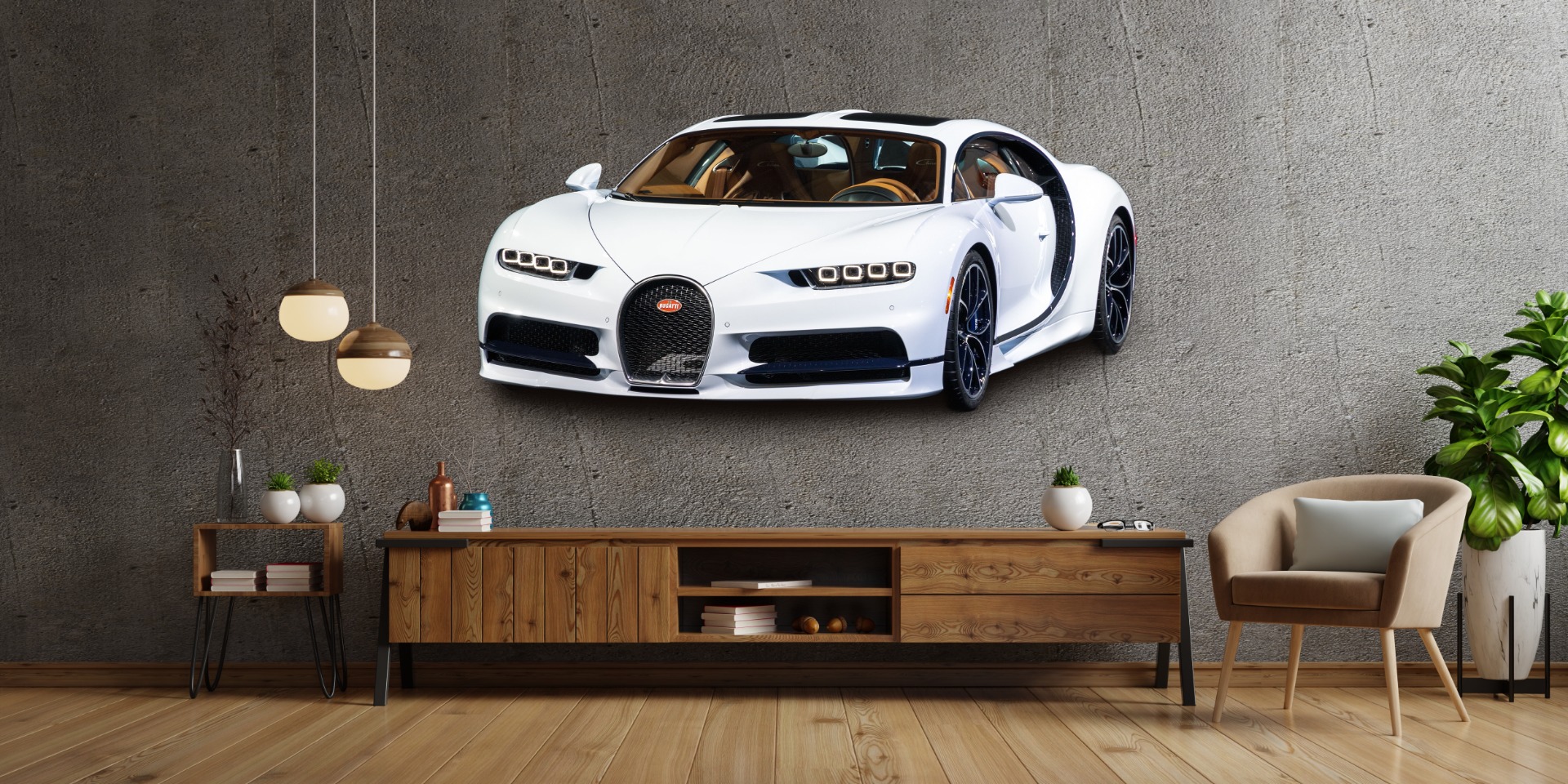 Väggdekal – Bugatti / Vit
