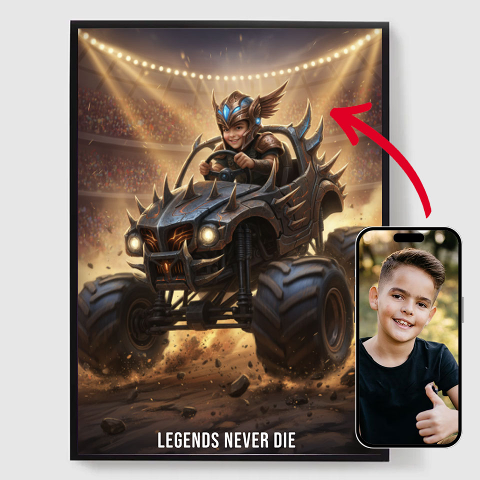 Personlig Poster - Monstertruck Porträtt - AI Poster