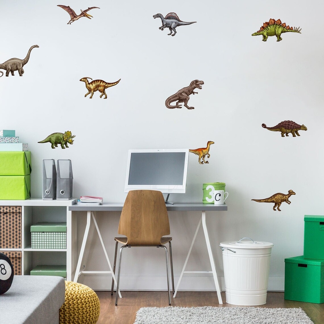 Väggdekal - Dinosaurier / Set med 20 st