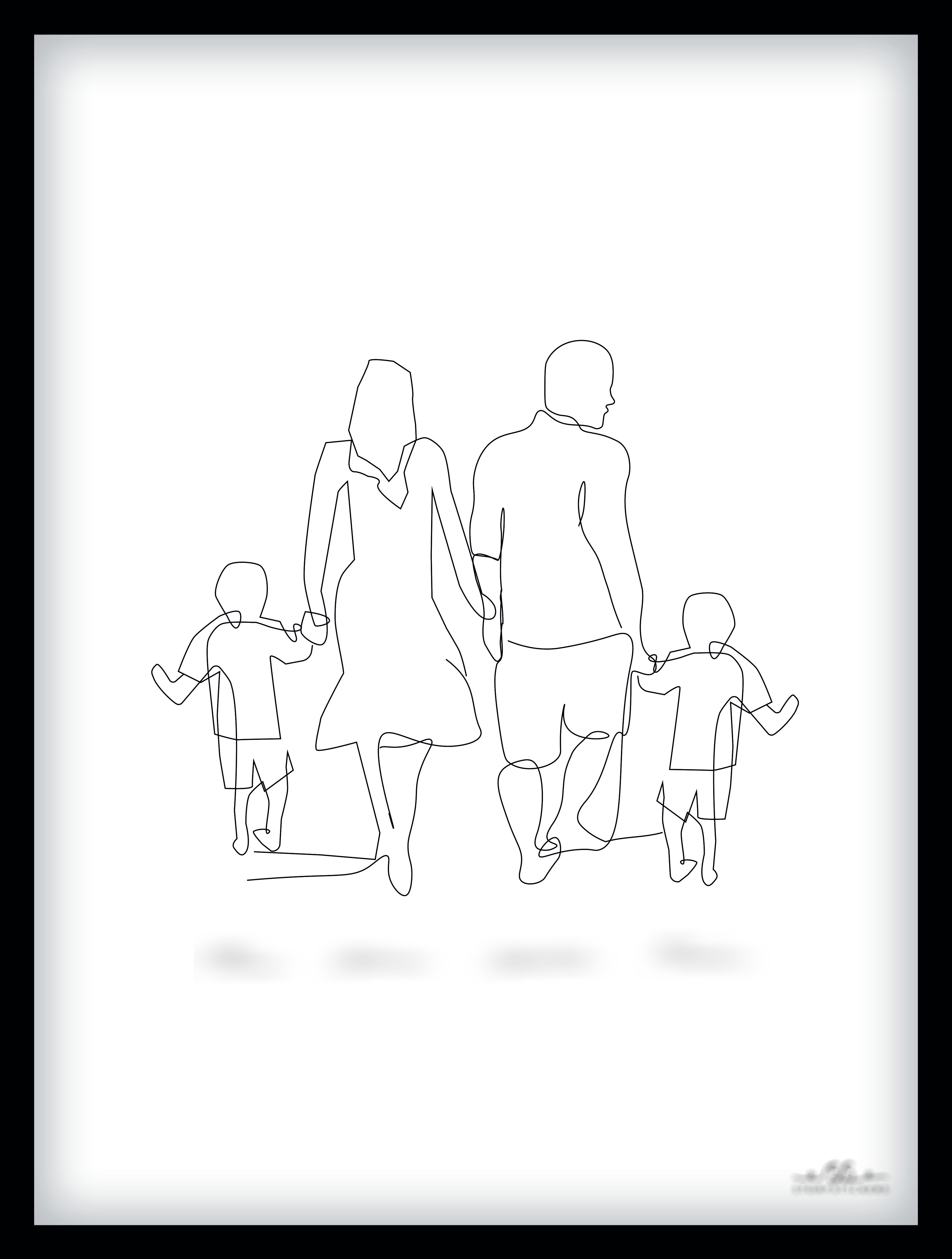 POSTER - Familj / Två barn