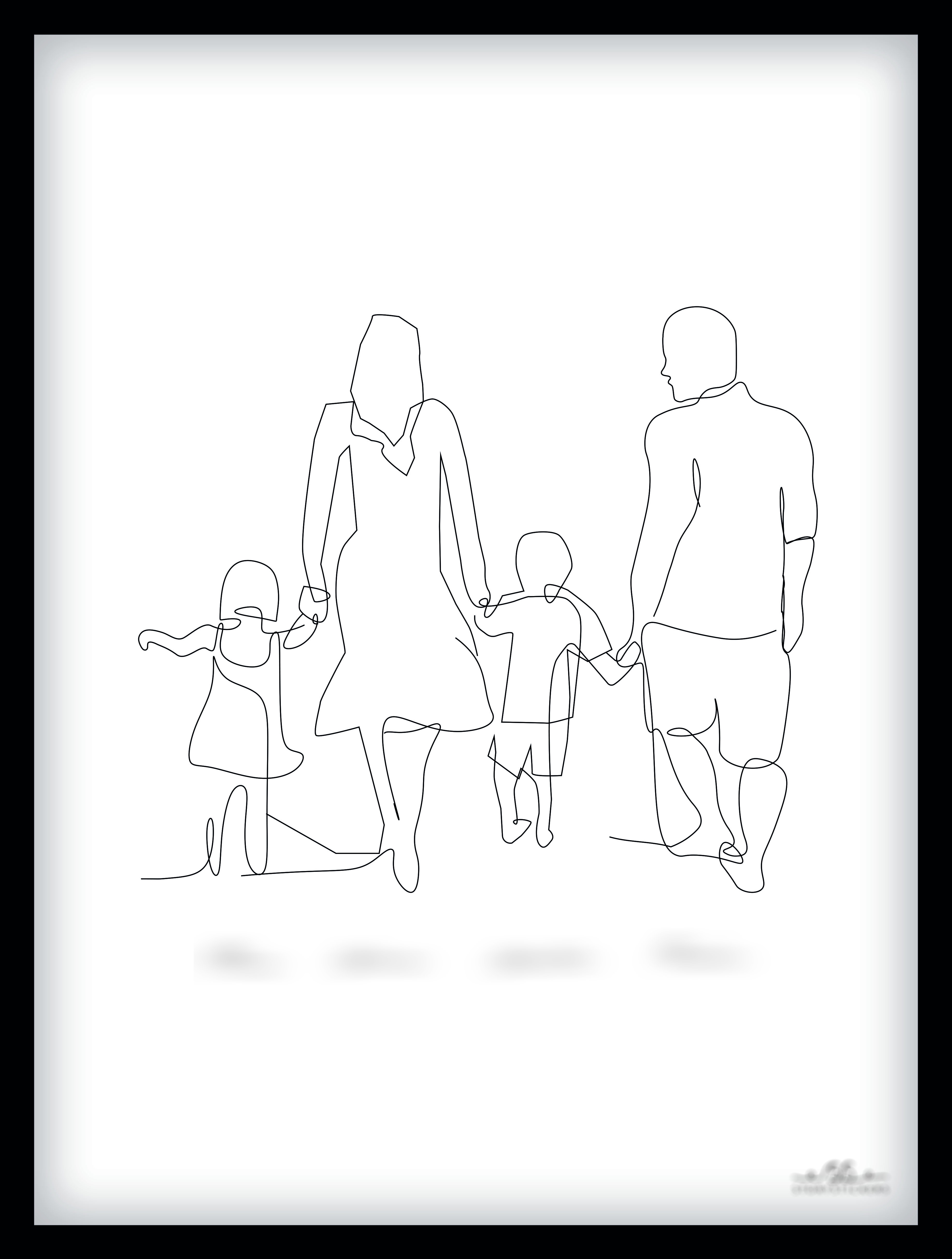 POSTER - Familj / Två barn / Son och dotter