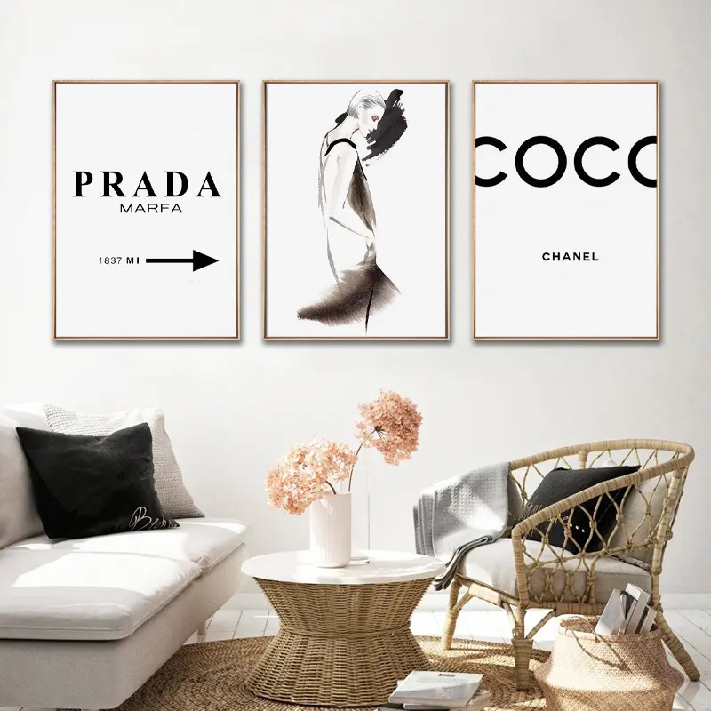 Affischer – COCO, PRADA, Kvinnokonst / Set om 3