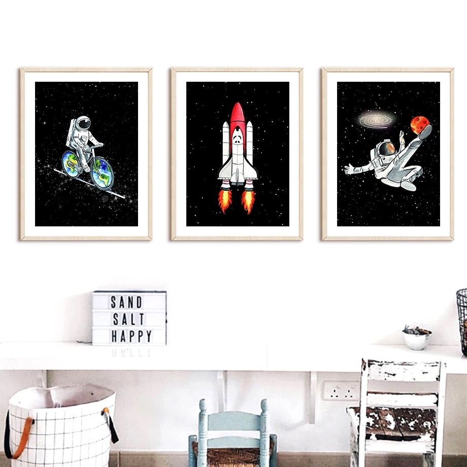 Posters - Raket och Astronauter / Set om 3