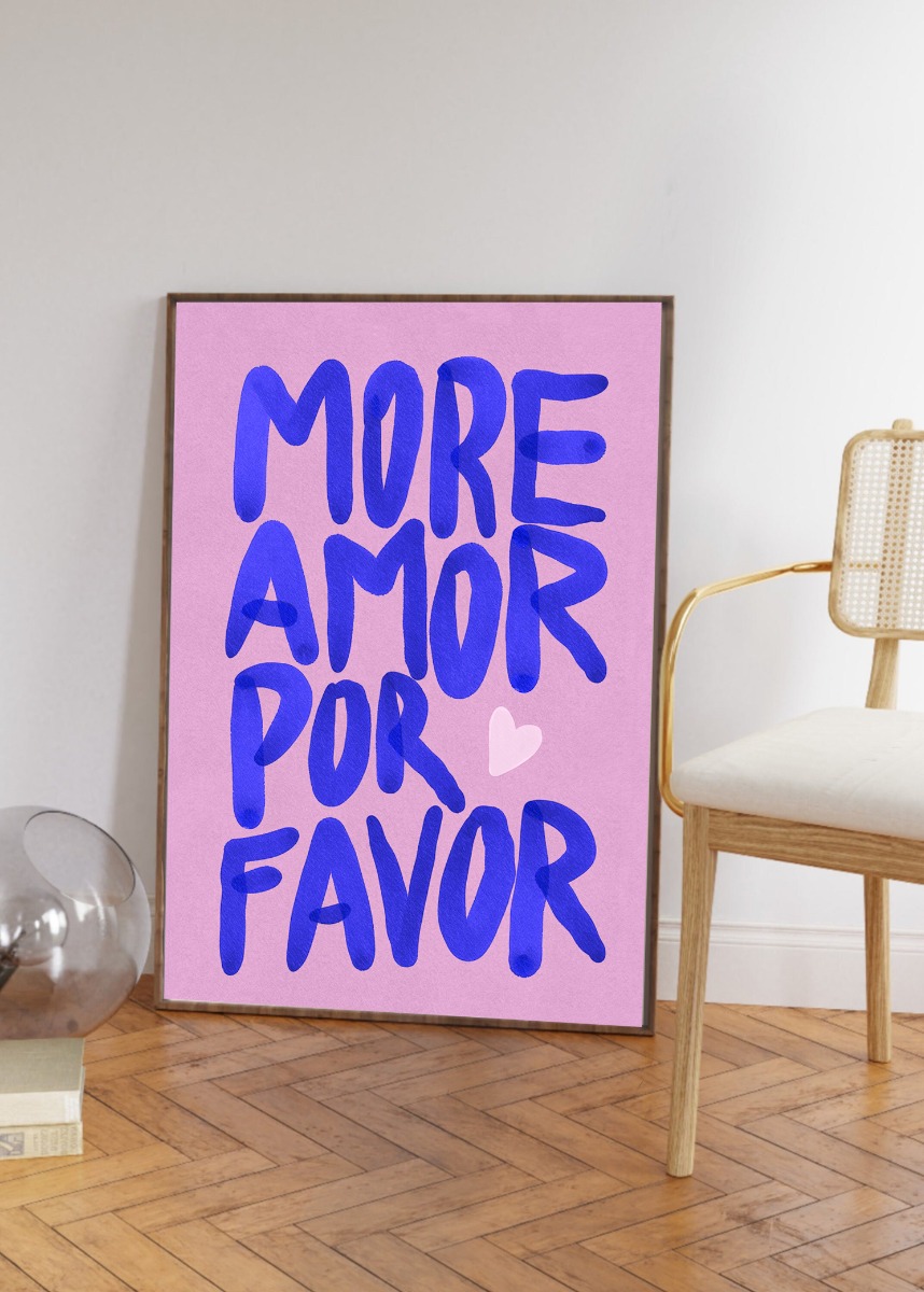 Affisch – MORE AMOR POR FAVOR / Blå