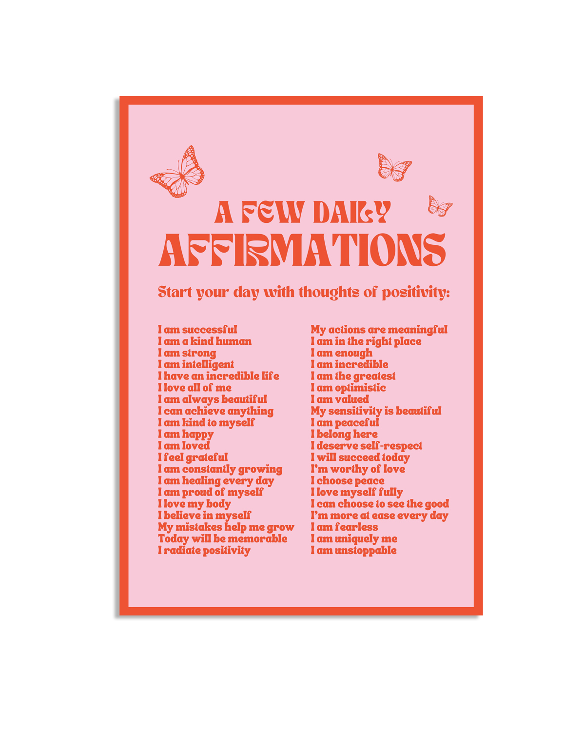 Affisch – A FEW DAILY AFFIRMATIONS