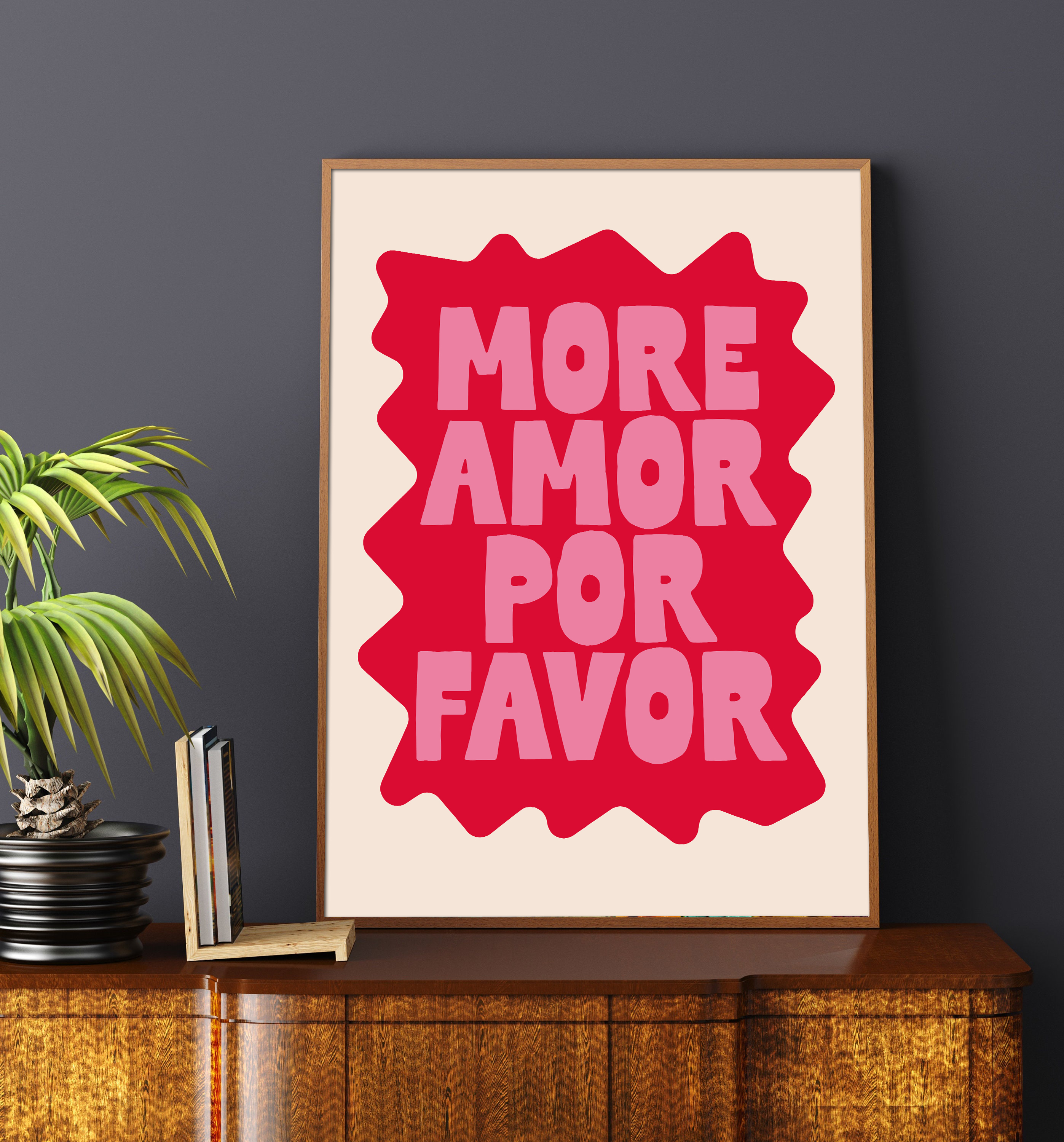 Affisch – MORE AMOR POR FAVOR / Rosa / 02