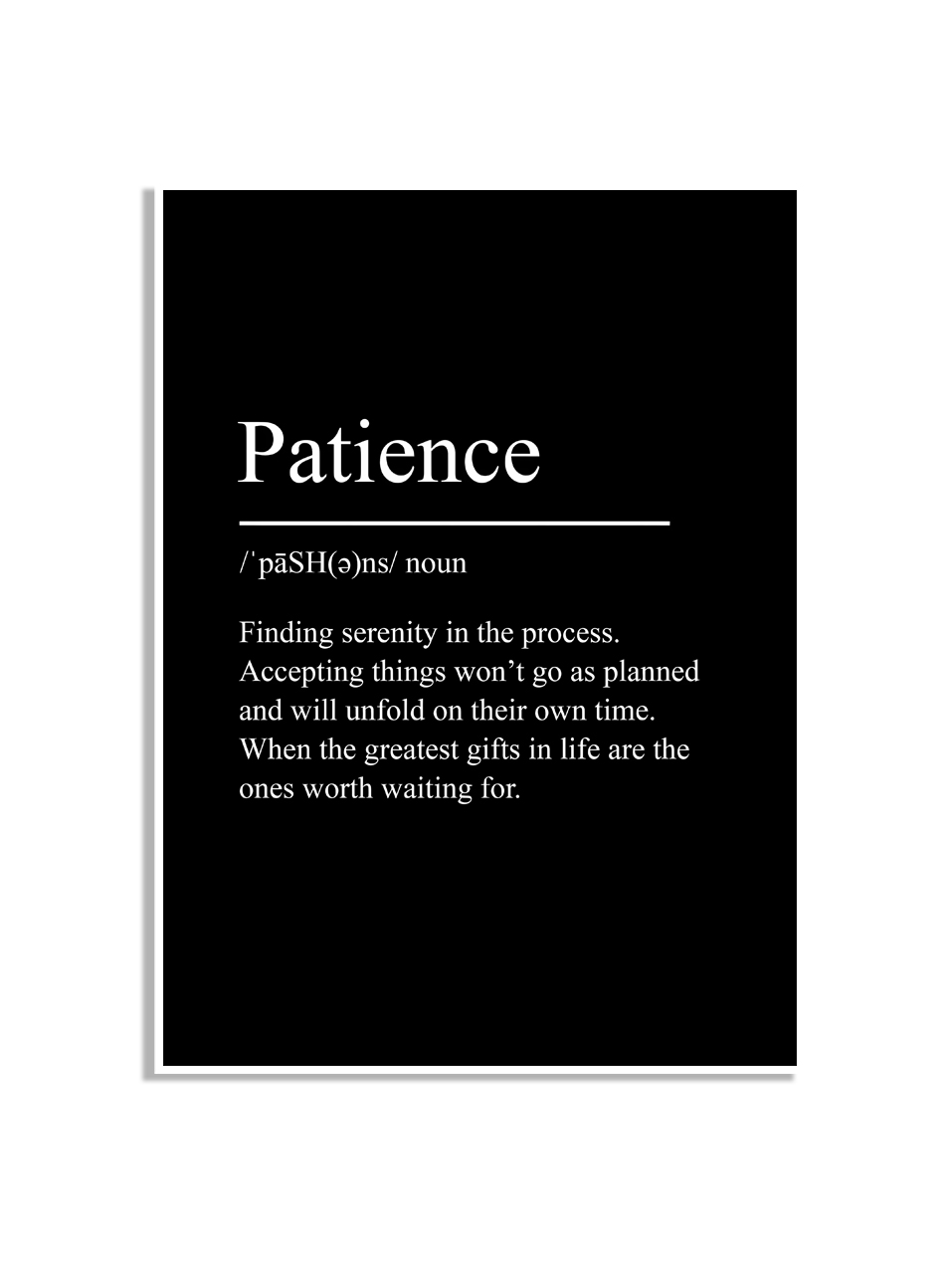Affisch – Patience / noun