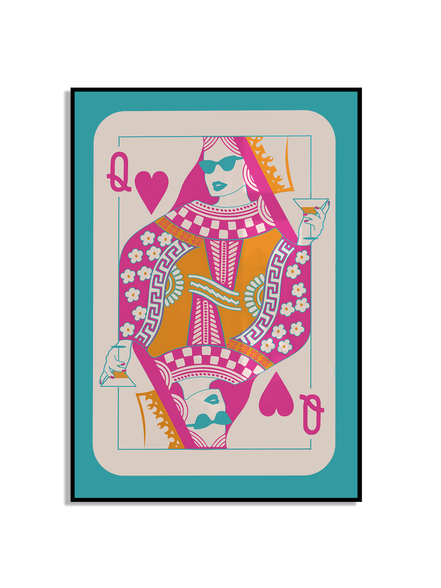 Queen of Hearts Spelkortsposter