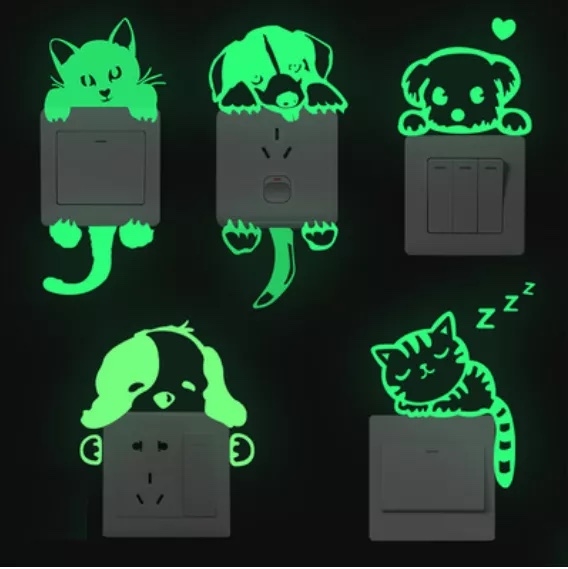 Switch-dekal - Katter och hundar / Självlysande