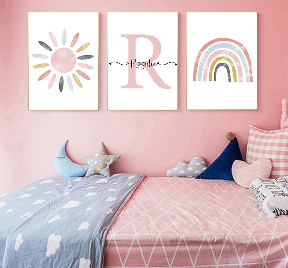 Posters - Sol och Regnbåge / Personlig / Set om 3