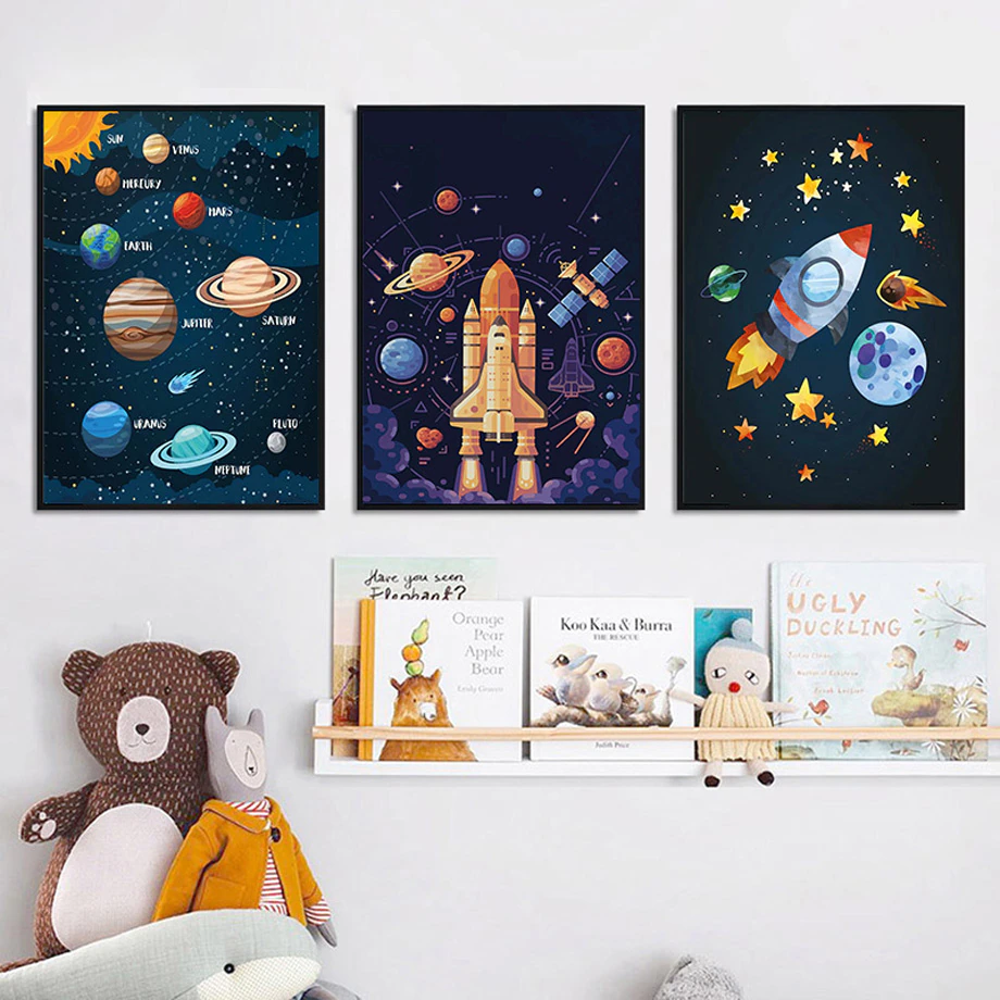 Posters - Planeter och Raketer / Set om 3