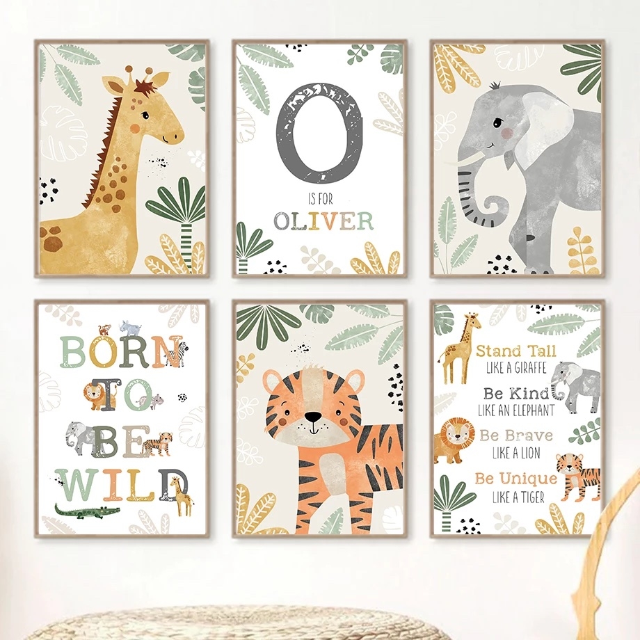 Posters - Vilda Djur / Set om 6