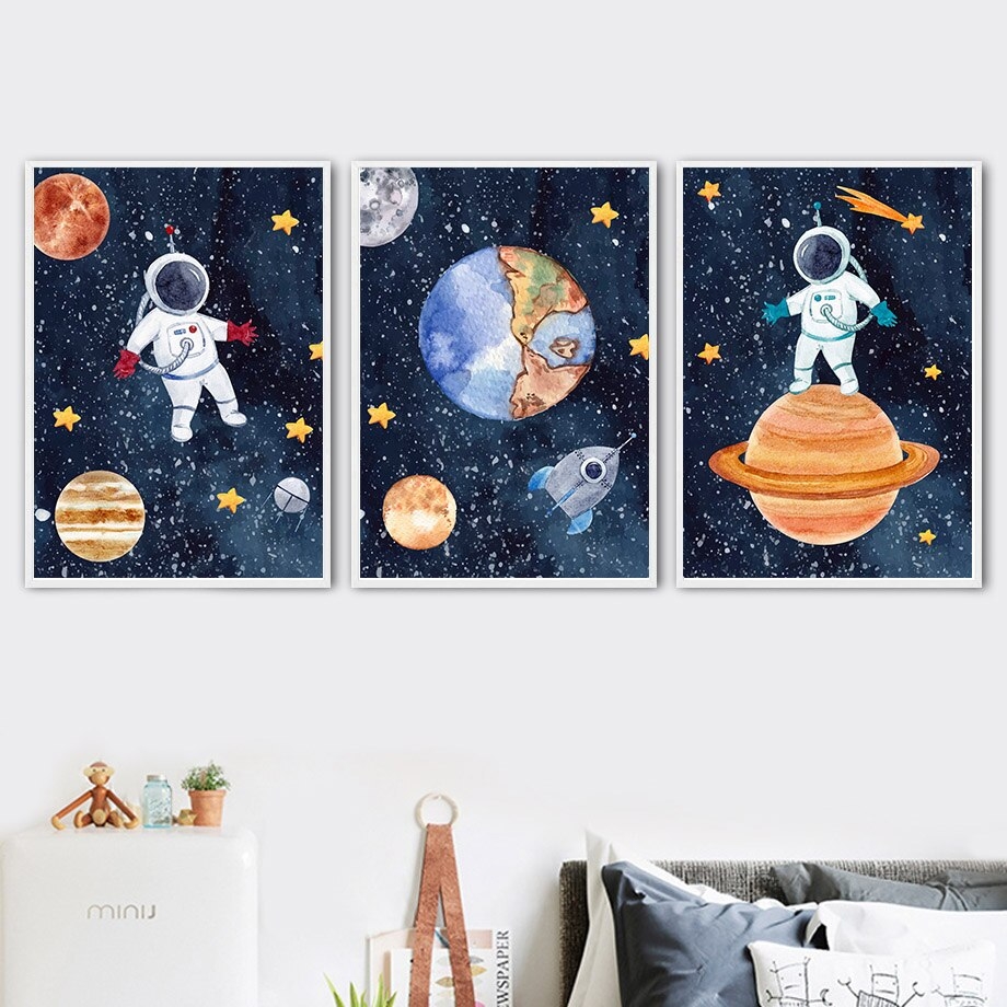 Posters - Rymd och Astronauter / Set om 3