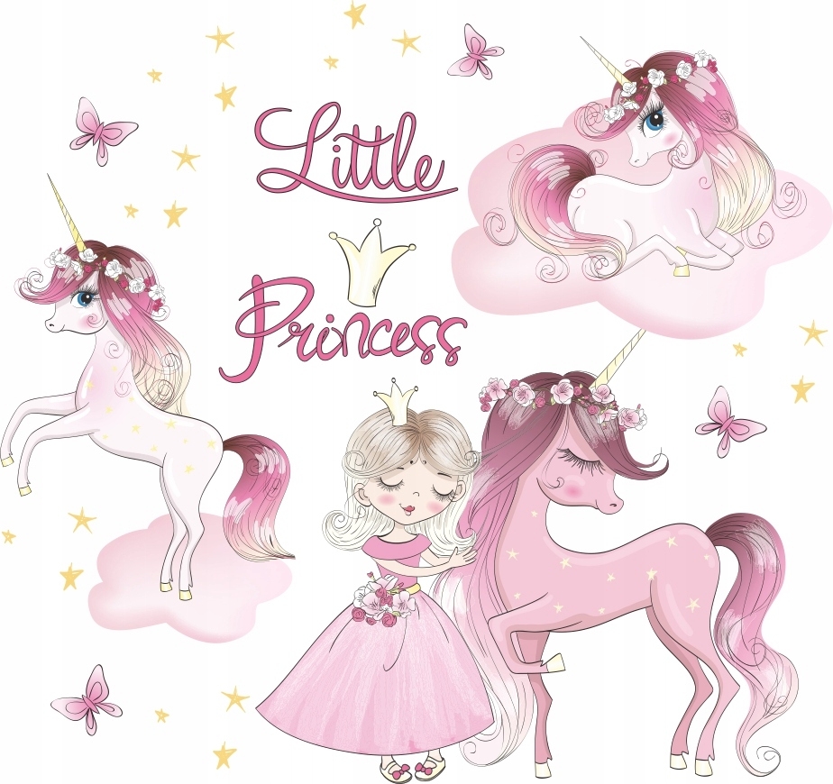 Väggdekal - Little Princess / Enhörningen