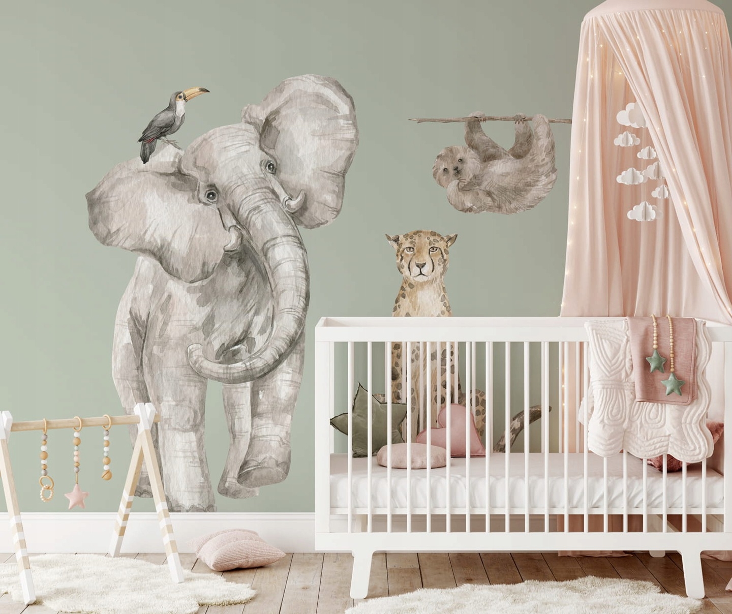 Väggdekal - Elefant och Gepard