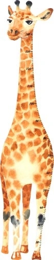 Väggdekal - Höjdmått / Giraff