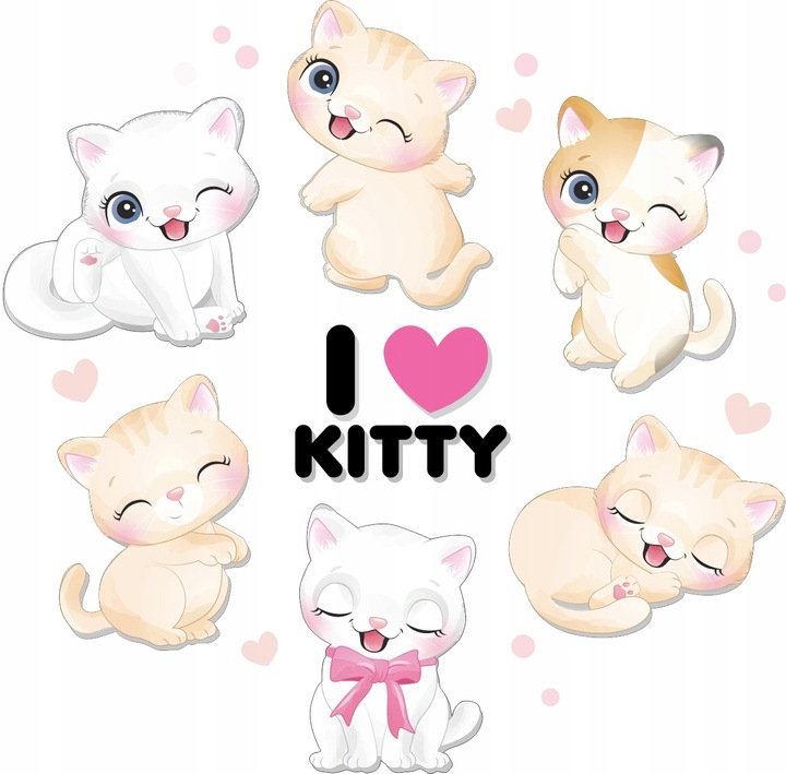 Väggdekal - I Love Kitty